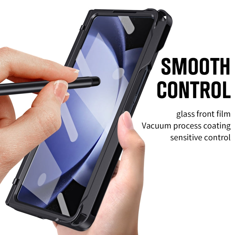 For Samsung Galaxy Z Fold5 5G Diamond Case-film Integral Hinge Shockproof Phone Case with Pen(Black) - Galaxy Z Fold5 Cases by buy2fix | Online Shopping UK | buy2fix