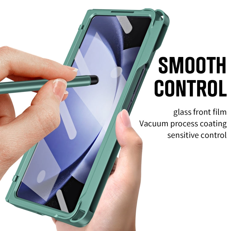 For Samsung Galaxy Z Fold5 5G Diamond Case-film Integral Hinge Shockproof Phone Case with Pen(Green) - Galaxy Z Fold5 Cases by buy2fix | Online Shopping UK | buy2fix