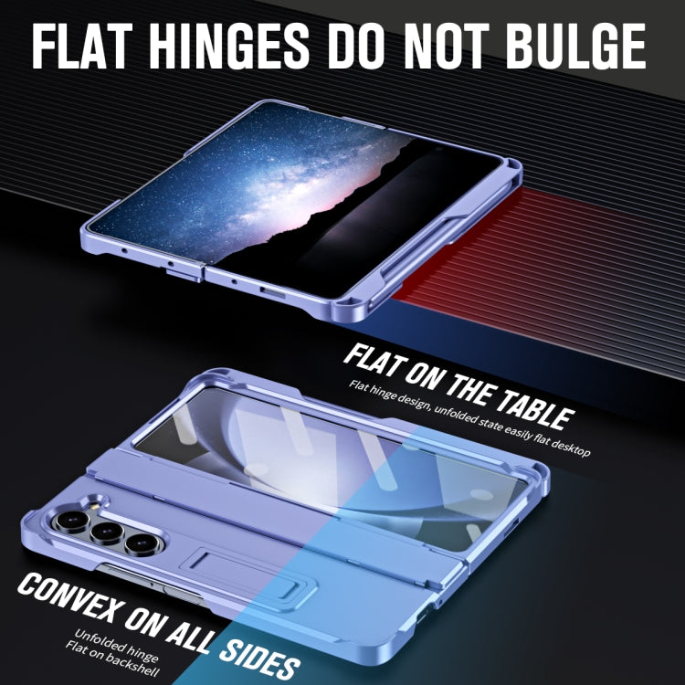 For Samsung Galaxy Z Fold5 5G Diamond Case-film Integral Hinge Shockproof Phone Case with Pen(Purple) - Galaxy Z Fold5 Cases by buy2fix | Online Shopping UK | buy2fix