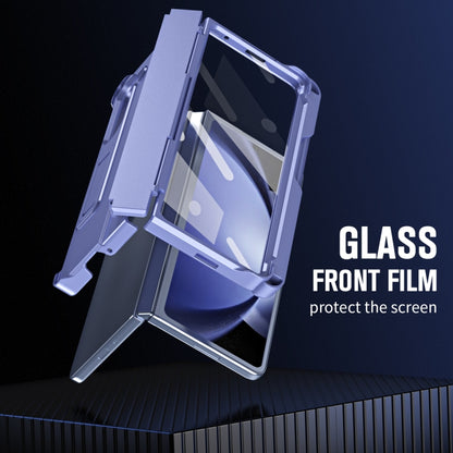 For Samsung Galaxy Z Fold5 5G Diamond Case-film Integral Hinge Shockproof Phone Case with Pen(Purple) - Galaxy Z Fold5 Cases by buy2fix | Online Shopping UK | buy2fix