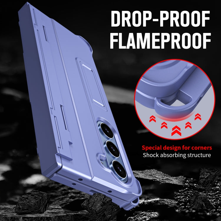 For Samsung Galaxy Z Fold5 5G Diamond Case-film Integral Hinge Shockproof Phone Case with Pen(Purple) - Galaxy Z Fold5 Cases by buy2fix | Online Shopping UK | buy2fix