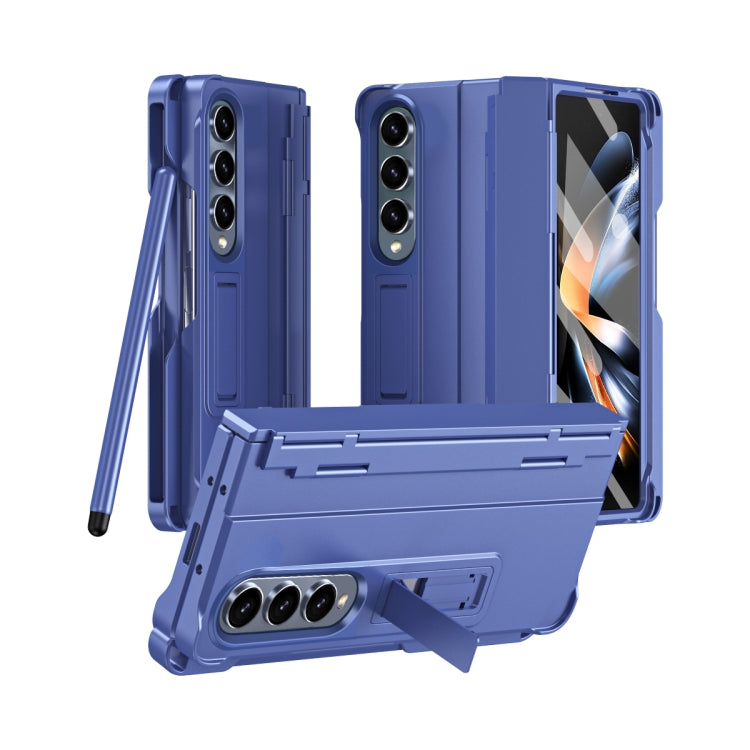 For Samsung Galaxy Z Fold4 Diamond Case-film Integral Hinge Shockproof Phone Case with Pen(Blue) - Galaxy Z Fold4 5G Cases by buy2fix | Online Shopping UK | buy2fix