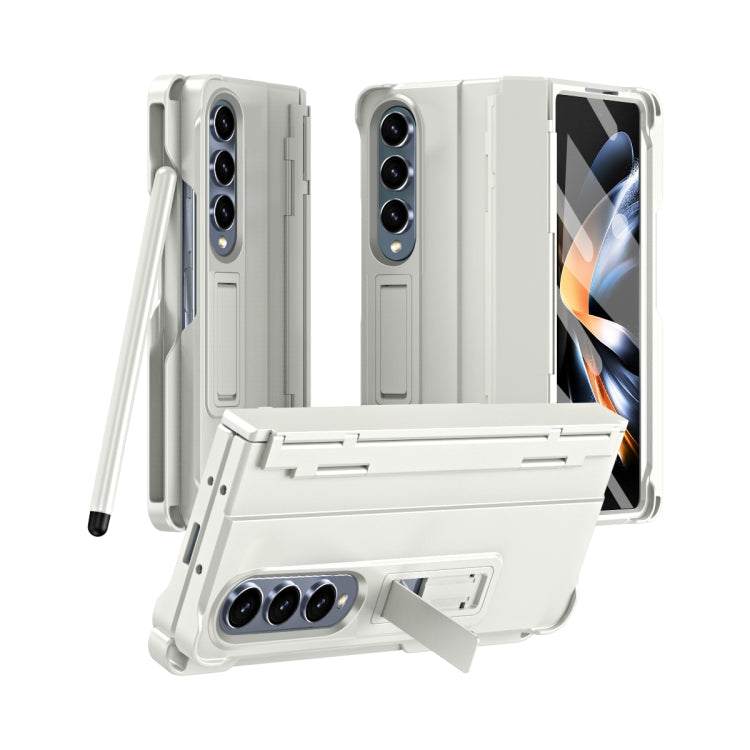 For Samsung Galaxy Z Fold3 5G Diamond Case-film Integral Hinge Shockproof Phone Case with Pen(White) - Galaxy Phone Cases by buy2fix | Online Shopping UK | buy2fix