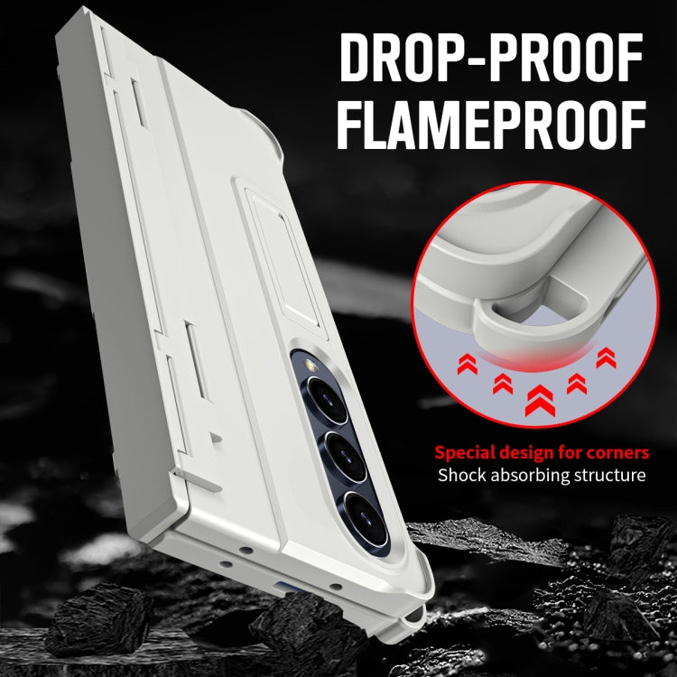 For Samsung Galaxy Z Fold3 5G Diamond Case-film Integral Hinge Shockproof Phone Case with Pen(White) - Galaxy Phone Cases by buy2fix | Online Shopping UK | buy2fix