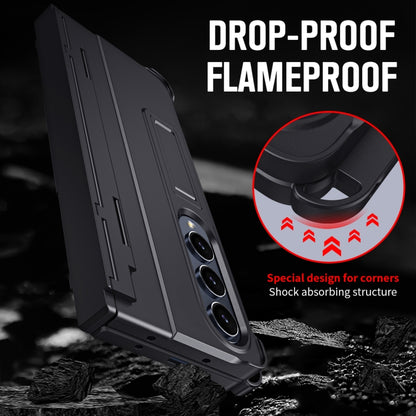 For Samsung Galaxy Z Fold3 5G Diamond Case-film Integral Hinge Shockproof Phone Case with Pen(Black) - Galaxy Phone Cases by buy2fix | Online Shopping UK | buy2fix