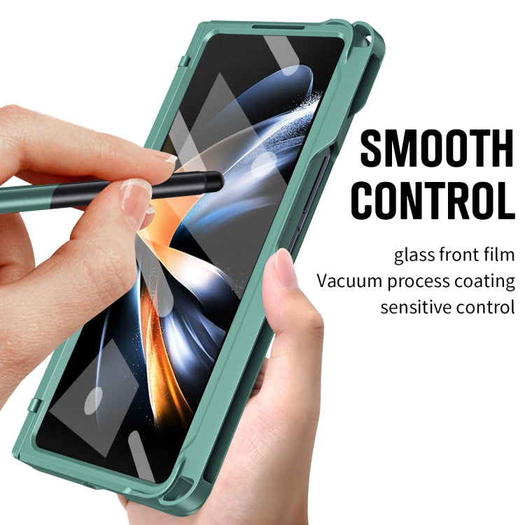 For Samsung Galaxy Z Fold3 5G Diamond Case-film Integral Hinge Shockproof Phone Case with Pen(Green) - Galaxy Phone Cases by buy2fix | Online Shopping UK | buy2fix