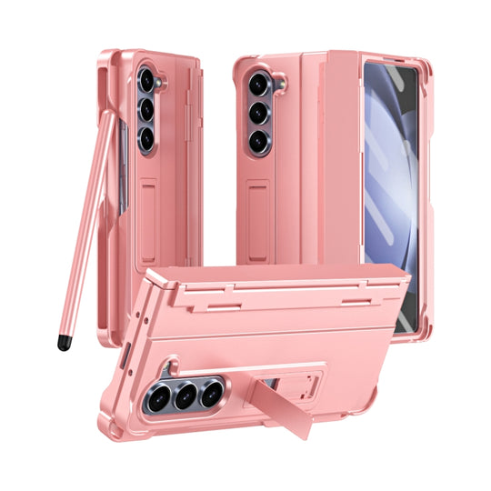 For Galaxy Z Fold6 5G Diamond Case-film Integral Hinge Shockproof Phone Case with Pen(Pink)