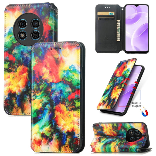 For Ulefone Note 15 CaseNeo Colorful Magnetic Leather Phone Case(Colorful Cloud) by buy2fix