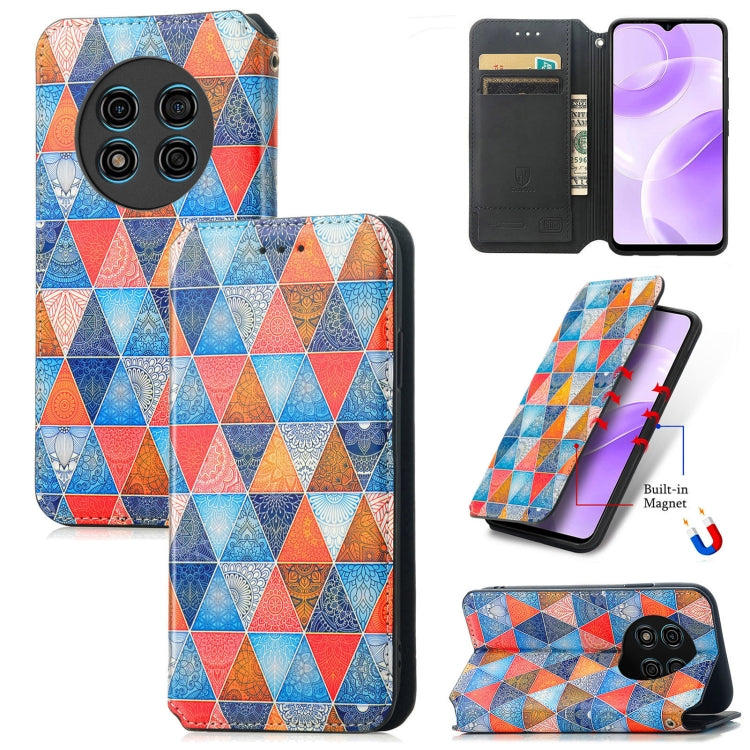 For Ulefone Note 15 CaseNeo Colorful Magnetic Leather Phone Case(Rhombus Mandala) by buy2fix