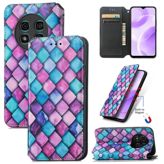 For Ulefone Note 15 CaseNeo Colorful Magnetic Leather Phone Case(Purple Scales) by buy2fix
