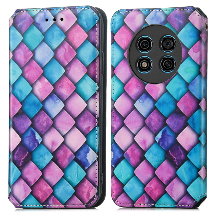 For Ulefone Note 15 CaseNeo Colorful Magnetic Leather Phone Case(Purple Scales) by buy2fix