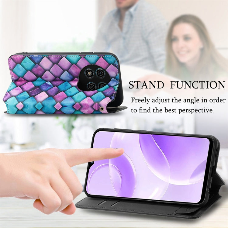 For Ulefone Note 15 CaseNeo Colorful Magnetic Leather Phone Case(Purple Scales) by buy2fix