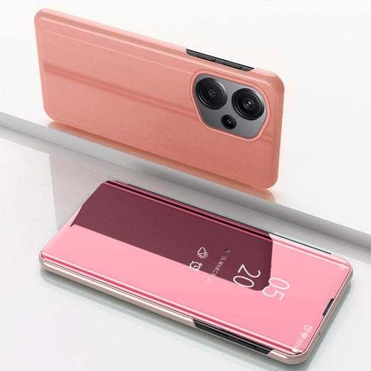 For Xiaomi Redmi Note 13 Pro 4G Plated Mirror Horizontal Flip Leather Phone Case with Holder(Rose Gold) - Xiaomi Cases by buy2fix | Online Shopping UK | buy2fix
