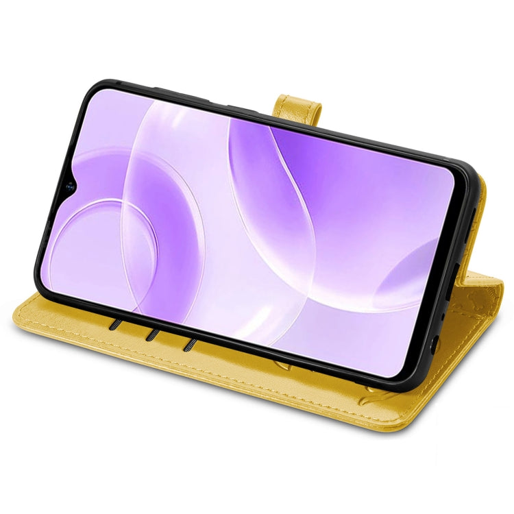 For Ulefone Note 15 Cat and Dog Embossed Leather Phone Case(Yellow) by buy2fix