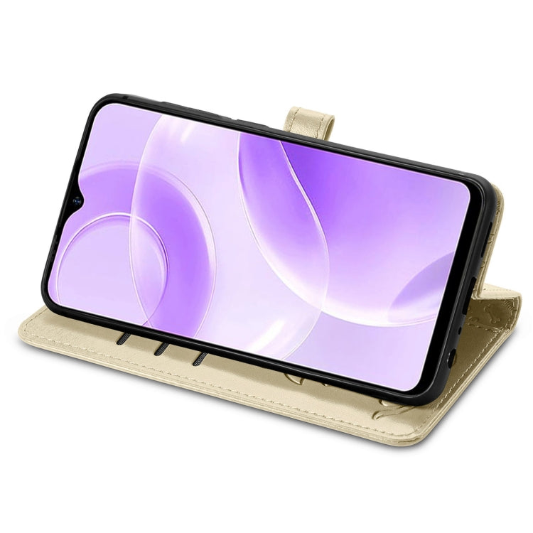 For Ulefone Note 15 Cat and Dog Embossed Leather Phone Case(Gold) by buy2fix