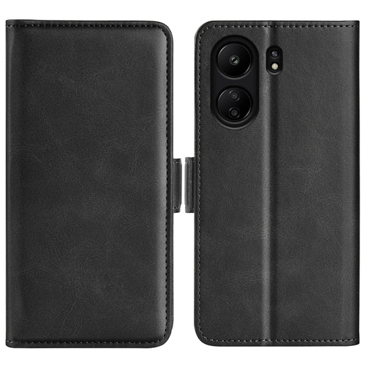 For Xiaomi Redmi 13C 4G Dual-side Magnetic Buckle Horizontal Flip Leather Phone Case(Black) by buy2fix