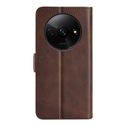 For Xiaomi Redmi Note 13 4G Dual-side Magnetic Buckle Horizontal Flip Leather Phone Case(Brown) - Xiaomi Cases by buy2fix | Online Shopping UK | buy2fix