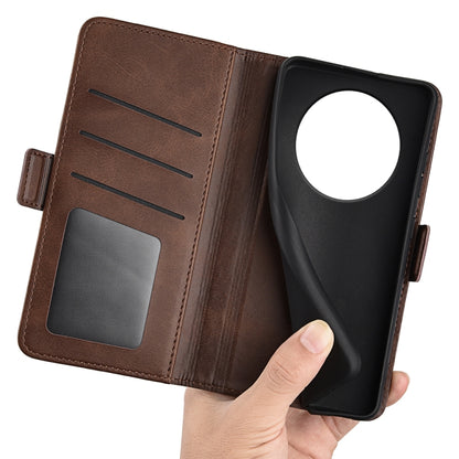 For Xiaomi Redmi Note 13 4G Dual-side Magnetic Buckle Horizontal Flip Leather Phone Case(Brown) - Xiaomi Cases by buy2fix | Online Shopping UK | buy2fix