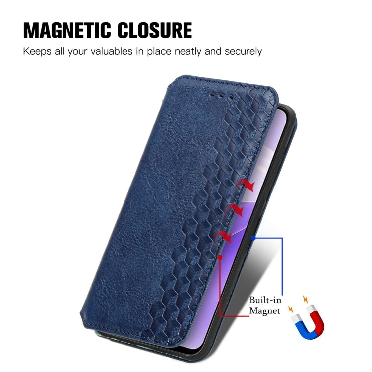 For Ulefone Note 15 Cubic Grid Pressed Magnetic Leather Phone Case(Blue) by buy2fix