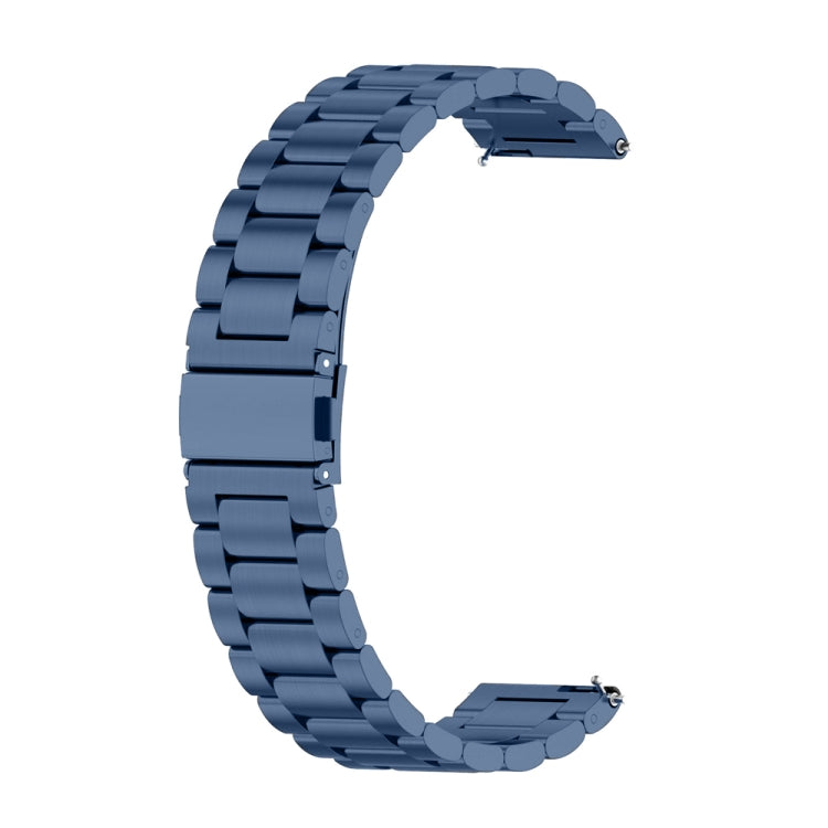 For Huawei Watch GT4 46mm Three Bead Stainless Steel Metal Watch Band(Blue) by buy2fix