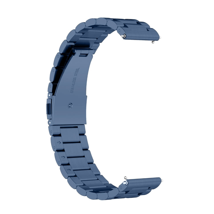 For Huawei Watch GT4 46mm Three Bead Stainless Steel Metal Watch Band(Blue) by buy2fix