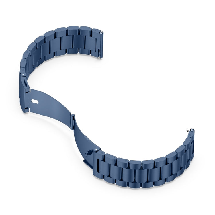 For Huawei Watch GT4 46mm Three Bead Stainless Steel Metal Watch Band(Blue) by buy2fix