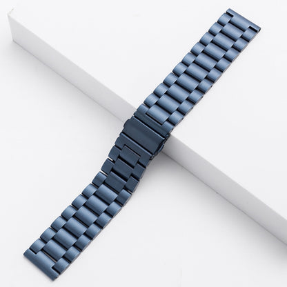 For Huawei Watch GT4 46mm Three Bead Stainless Steel Metal Watch Band(Blue) by buy2fix