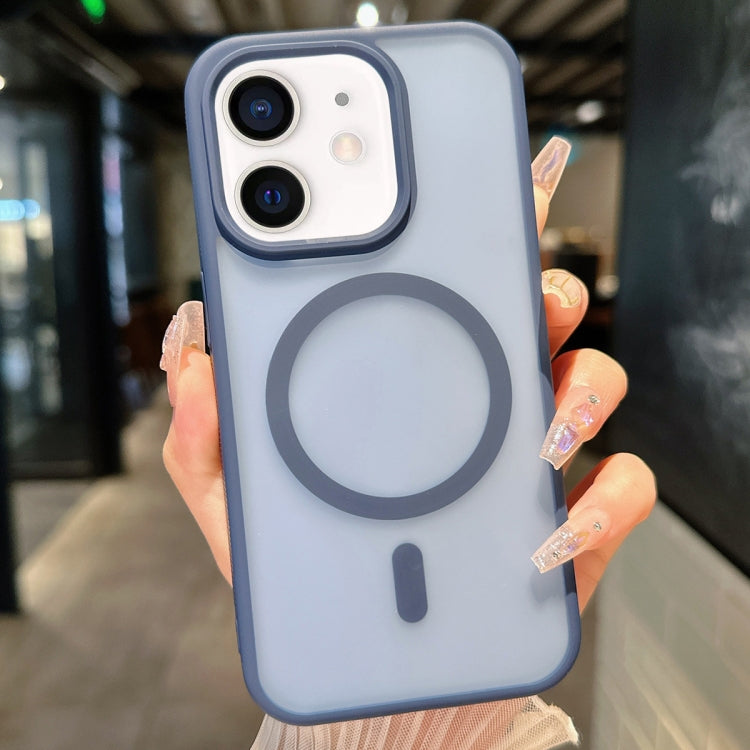 For iPhone 11 Transparent TPU Hybrid PC Magsafe Phone Case(Blue) by buy2fix