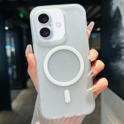 For iPhone 17 Transparent TPU Hybrid PC Magsafe Phone Case(White) - iPhone 17 Cases by buy2fix | Online Shopping UK | buy2fix
