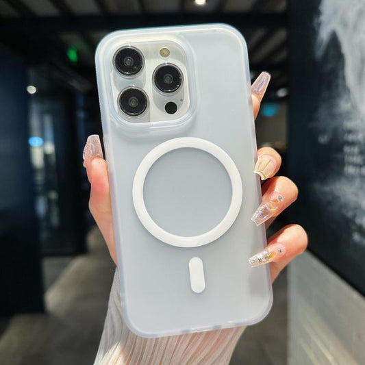 For iPhone Air Transparent TPU Hybrid PC Magsafe Phone Case(White) - iPhone Air Cases by buy2fix | Online Shopping UK | buy2fix