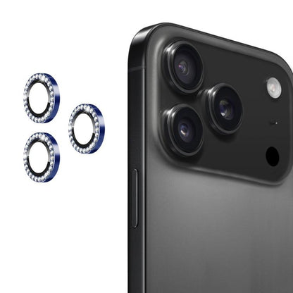 For iPhone 17 Pro / 17 Pro Max ENKAY AR Anti-reflection Individual Diamond Ring Camera Lens Glass Full Film(Deep Blue) - iPhone 17 Pro Max Tempered Glass by ENKAY | Online Shopping UK | buy2fix