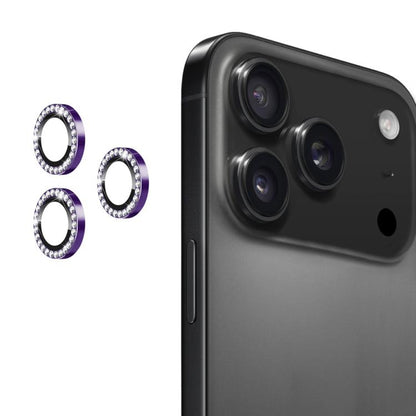For iPhone 17 Pro / 17 Pro Max ENKAY AR Anti-reflection Individual Diamond Ring Camera Lens Glass Full Film(Deep Purple) - iPhone 17 Pro Max Tempered Glass by ENKAY | Online Shopping UK | buy2fix