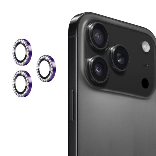 For iPhone 17 Pro / 17 Pro Max ENKAY AR Anti-reflection Individual Diamond Ring Camera Lens Glass Full Film(Deep Purple) - iPhone 17 Pro Max Tempered Glass by ENKAY | Online Shopping UK | buy2fix