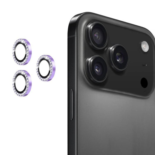 For iPhone 17 Pro / 17 Pro Max ENKAY AR Anti-reflection Individual Diamond Ring Camera Lens Glass Full Film(Light Purple) - iPhone 17 Pro Max Tempered Glass by ENKAY | Online Shopping UK | buy2fix