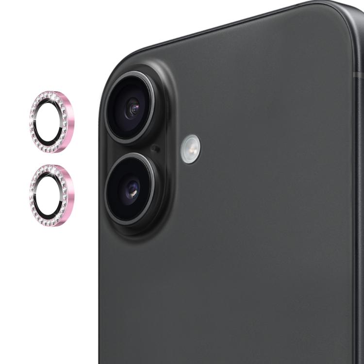 For iPhone 17 ENKAY AR Anti-reflection Individual Diamond Ring Camera Lens Glass Full Film(Pink) - iPhone 17 Tempered Glass by ENKAY | Online Shopping UK | buy2fix