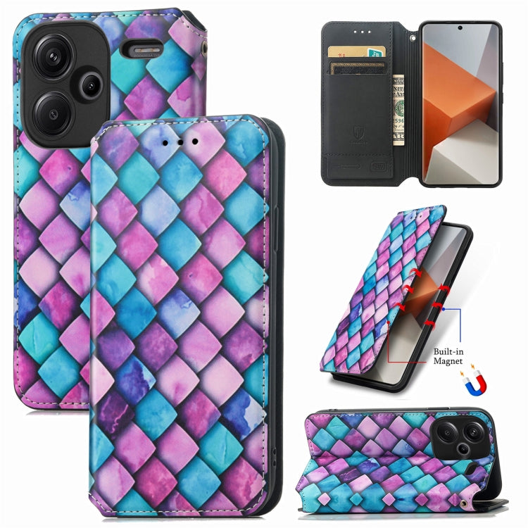 For Xiaomi Redmi Note 13 Pro+ CaseNeo Colorful Magnetic Leather Phone Case(Purple Scales) - Xiaomi Cases by buy2fix | Online Shopping UK | buy2fix