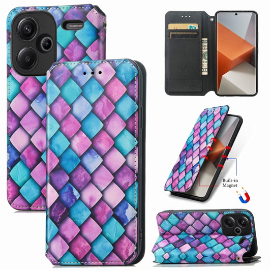 For Xiaomi Redmi Note 13 Pro+ CaseNeo Colorful Magnetic Leather Phone Case(Purple Scales) - Xiaomi Cases by buy2fix | Online Shopping UK | buy2fix