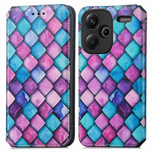For Xiaomi Redmi Note 13 Pro+ CaseNeo Colorful Magnetic Leather Phone Case(Purple Scales) - Xiaomi Cases by buy2fix | Online Shopping UK | buy2fix