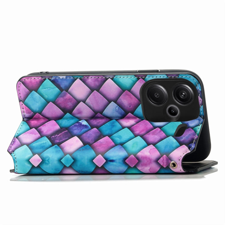 For Xiaomi Redmi Note 13 Pro+ CaseNeo Colorful Magnetic Leather Phone Case(Purple Scales) - Xiaomi Cases by buy2fix | Online Shopping UK | buy2fix