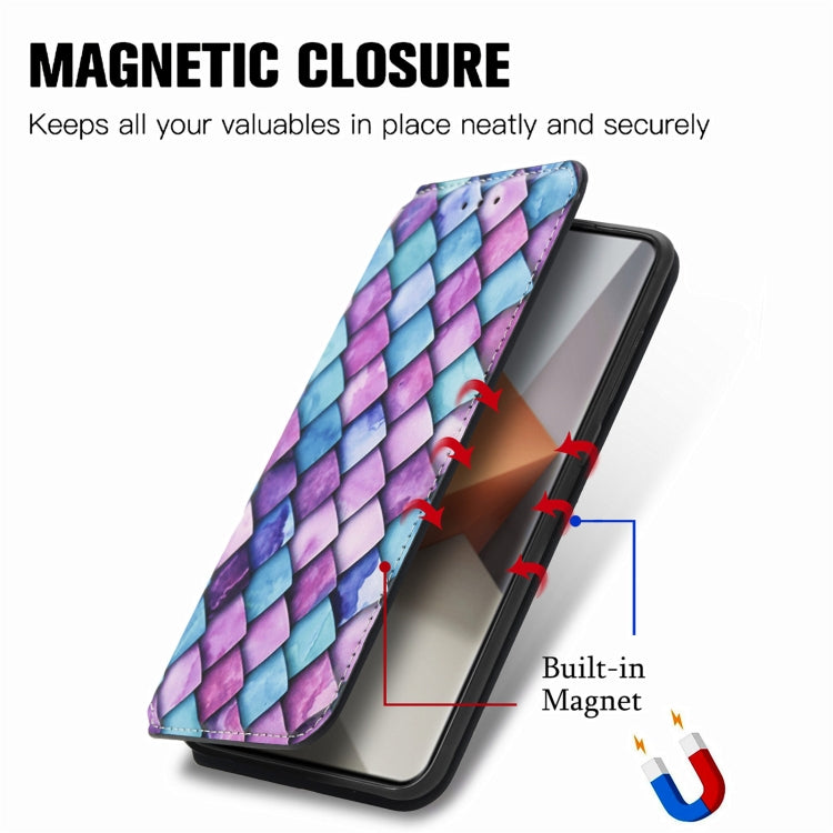 For Xiaomi Redmi Note 13 Pro+ CaseNeo Colorful Magnetic Leather Phone Case(Purple Scales) - Xiaomi Cases by buy2fix | Online Shopping UK | buy2fix
