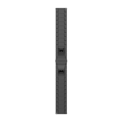 For Garmin Vivomove 3S One Bead Butterfly Buckle Stainless Steel Metal Watch Band(Black) - Watch Bands by buy2fix | Online Shopping UK | buy2fix