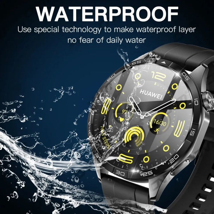 For Huawei Watch GT4 46mm PC + Tempered Film Integrated Watch Protective Case(Black) by buy2fix