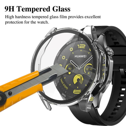 For Huawei Watch GT4 46mm PC + Tempered Film Integrated Watch Protective Case(Black) by buy2fix