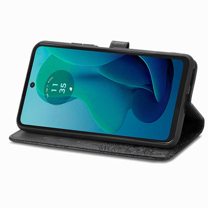 For Motorola Moto G 2024 Mandala Flower Embossed Leather Phone Case(Black) by buy2fix