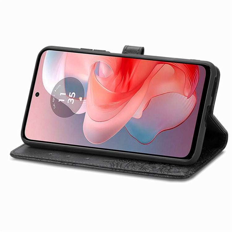 For Motorola Moto G Power 2024 Mandala Flower Embossed Leather Phone Case(Black) by buy2fix