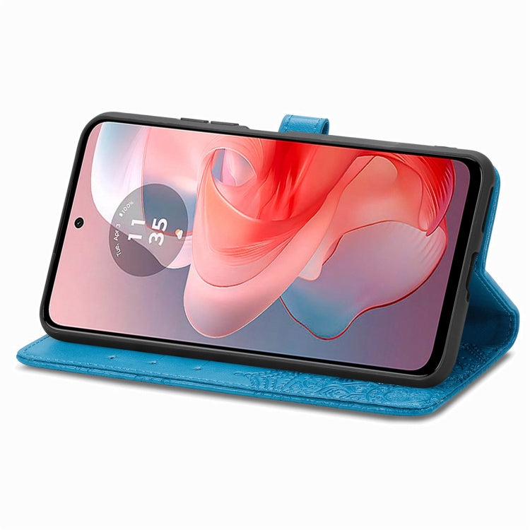 For Motorola Moto G Power 2024 Mandala Flower Embossed Leather Phone Case(Blue) by buy2fix