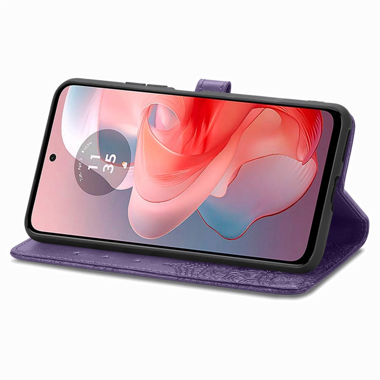 For Motorola Moto G Power 2024 Mandala Flower Embossed Leather Phone Case(Purple) by buy2fix