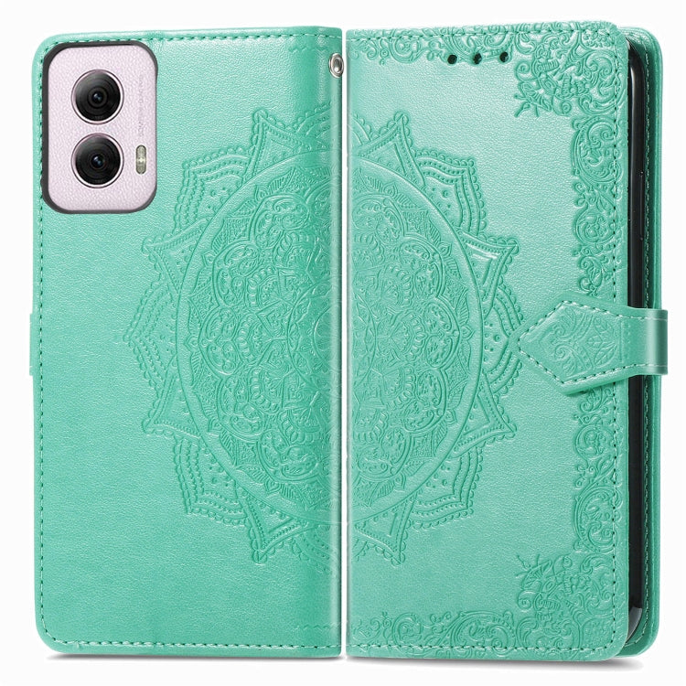 For Motorola Moto G Power 2024 Mandala Flower Embossed Leather Phone Case(Green) by buy2fix