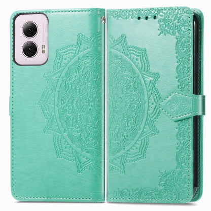 For Motorola Moto G Power 2024 Mandala Flower Embossed Leather Phone Case(Green) by buy2fix