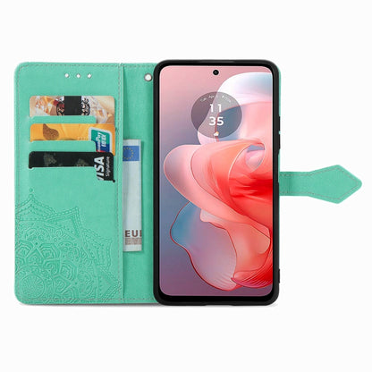 For Motorola Moto G Power 2024 Mandala Flower Embossed Leather Phone Case(Green) by buy2fix